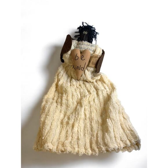 Honey & Me Primitive Folk Style Cloth Doll Angel "Be Kind" 23 Inch with Tag - Picture 1 of 8